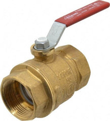 Legend Valve - 1-1/4" Pipe, Full Port, Brass Standard Ball Valve - Inline - One Way Flow, FNPT x FNPT Ends, Lever Handle, 600 WOG, 150 WSP - Top Tool & Supply