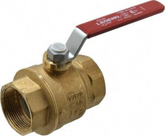 Legend Valve - 1-1/2" Pipe, Full Port, Brass Standard Ball Valve - Inline - One Way Flow, FNPT x FNPT Ends, Lever Handle, 600 WOG, 150 WSP - Top Tool & Supply