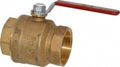 Legend Valve - 2" Pipe, Full Port, Brass Standard Ball Valve - Inline - One Way Flow, FNPT x FNPT Ends, Lever Handle, 600 WOG, 150 WSP - Top Tool & Supply