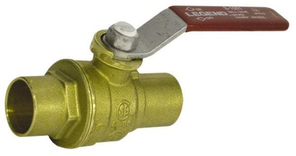 Legend Valve - 4" Pipe, Full Port, Brass Standard Ball Valve - Inline - One Way Flow, Soldered x Soldered Ends, Lever Handle, 400 WOG, 150 WSP - Top Tool & Supply