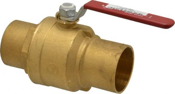 Legend Valve - 2" Pipe, Full Port, Brass Standard Ball Valve - Inline - One Way Flow, Soldered x Soldered Ends, Lever Handle, 600 WOG, 150 WSP - Top Tool & Supply