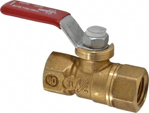 Legend Valve - 1/4" Pipe, Full Port, Brass Standard Ball Valve - Inline - One Way Flow, FNPT x FNPT Ends, Lever Handle, 600 WOG, 150 WSP - Top Tool & Supply