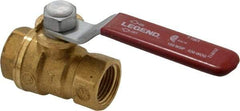 Legend Valve - 3/8" Pipe, Full Port, Brass Standard Ball Valve - Inline - One Way Flow, FNPT x FNPT Ends, Lever Handle, 600 WOG, 150 WSP - Top Tool & Supply