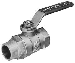 Legend Valve - 1" Pipe, Large Port, Brass Standard Ball Valve - Inline - One Way Flow, MNPT x FNPT Ends, Lever Handle, 600 WOG, 150 WSP - Top Tool & Supply