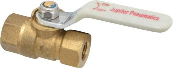 Value Collection - 1/8" Pipe, Standard Port, Brass Standard Ball Valve - Inline - One Way Flow, FNPT x FNPT Ends, Lever Handle, 400 WOG, 125 WSP - Top Tool & Supply