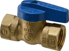 Legend Valve - 1/2" Pipe, Brass, Straight without Side Tap, Gas Ball Valve - 175 psi WOG Rating, Wedge Handle, FNPT x FNPT End Connections, 1 Piece - Top Tool & Supply