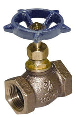 Legend Valve - 1-1/2" Pipe, FNPT Ends, Lead Free Brass Rising Stem Globe Valve - Lead Free Brass Disc, Threaded Bonnet, 200 psi WOG, 125 psi WSP, Class 125 - Top Tool & Supply