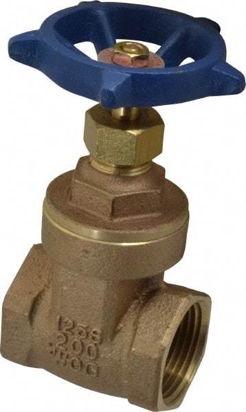 Legend Valve - 1" Pipe, Threaded Bronze Solid Wedge Stem Gate Valve - 200 WOG, 125 WSP, Screw-In Bonnet - Top Tool & Supply