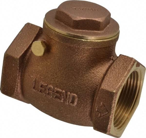 Legend Valve - 1-1/4" Brass Check Valve - Inline, FNPT x FNPT, 200 WOG - Top Tool & Supply