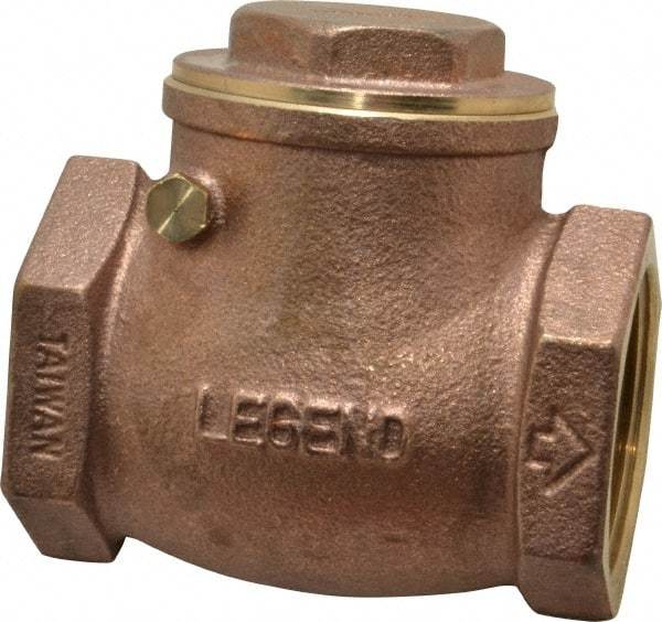 Legend Valve - 1-1/2" Brass Check Valve - Inline, FNPT x FNPT, 200 WOG - Top Tool & Supply