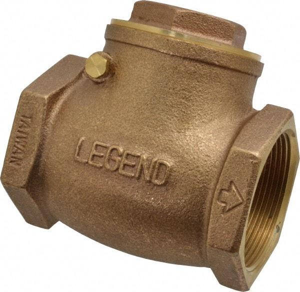 Legend Valve - 2" Brass Check Valve - Inline, FNPT x FNPT, 200 WOG - Top Tool & Supply