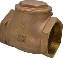 Legend Valve - 4" Brass Check Valve - Inline, FNPT x FNPT, 200 WOG - Top Tool & Supply