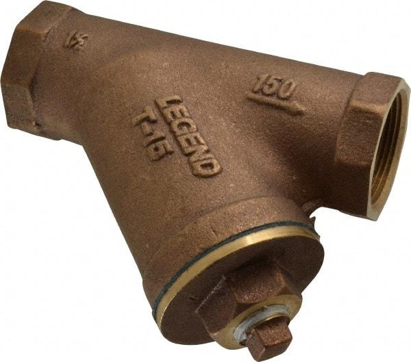 Legend Valve - 1-1/2" Pipe, FNPT Ends, Bronze Y-Strainer - 300 psi WOG Rating, 150 psi WSP Rating - Top Tool & Supply