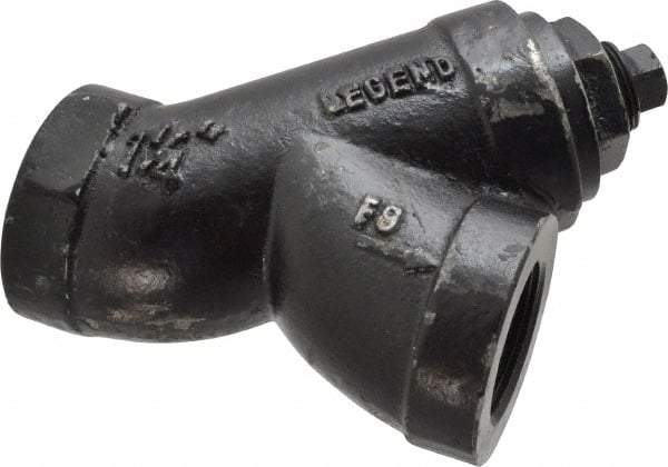 Legend Valve - 1-1/4" Pipe, FNPT Ends, Cast Iron Y-Strainer - 500 psi WOG Rating, 250 psi WSP Rating - Top Tool & Supply