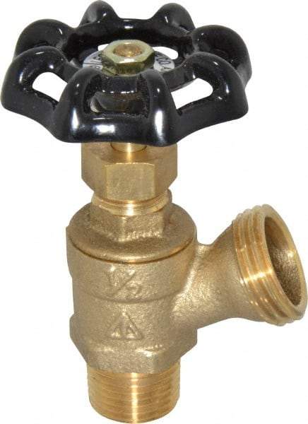 Legend Valve - 1/2 Inch Pipe, Brass, MNPT x GHT End Connection, Boiler Drain Valve - 125 psi WOG Rating, Handwheel Handle - Top Tool & Supply