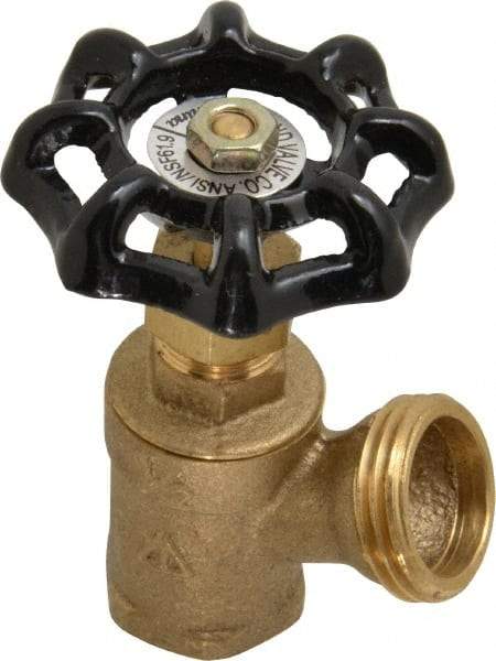 Legend Valve - 1/2 Inch Pipe, Brass, FNPT x GHT End Connection, Boiler Drain Valve - 125 psi WOG Rating, Handwheel Handle - Top Tool & Supply