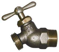 Legend Valve - 1/2" Pipe, 125 psi WOG Rating, Lead Free Brass Hose Bibb, Stop Valve - Tee Handle, MNPT x GHT End Connections - Top Tool & Supply