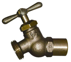 Legend Valve - 1/2" Pipe, 125 psi WOG Rating, Lead Free Brass Hose Bibb, Stop Valve - Tee Handle, MSWT x GHT End Connections - Top Tool & Supply