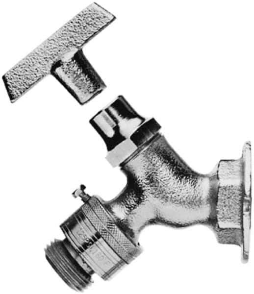 Legend Valve - 1/2" Pipe, Chrome Plated Brass Sillcock with Vacuum Breaker - Loosekey Handle, FNPT x GHT End Connections, 125 psi WOG Rating - Top Tool & Supply