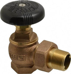 Legend Valve - 3/4" Pipe, 60 psi WOG Rating, FNPT x Male Union End Connections, Handwheel Steam Angle Radiator Valve - 15 psi Steam Pressure Rating, Bronze - Top Tool & Supply