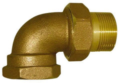 Legend Valve - 1/2" Pipe, 60 psi WOG Rating, FNPT x Male Union End Connections, Union Elbow Radiator Valve - 15 psi Steam Pressure Rating, Bronze - Top Tool & Supply