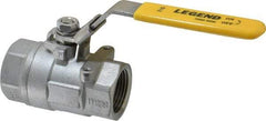 Legend Valve - 1" Pipe, Large Port, Stainless Steel Standard Ball Valve - 2 Piece, Inline - One Way Flow, FNPT x FNPT Ends, Locking Lever Handle, 2,000 WOG, 150 WSP - Top Tool & Supply