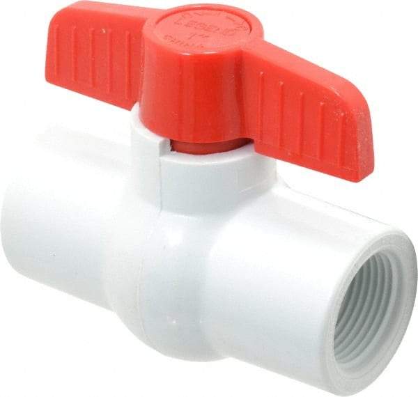 Legend Valve - 1" Pipe, Full Port, PVC Miniature Ball Valve - Inline - One Way Flow, FNPT x FNPT Ends, Tee Handle, 150 WOG - Top Tool & Supply