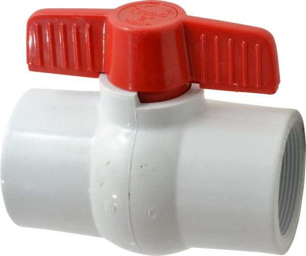 Legend Valve - 2" Pipe, Full Port, PVC Miniature Ball Valve - Inline - One Way Flow, FNPT x FNPT Ends, Tee Handle, 150 WOG - Top Tool & Supply