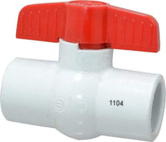 Legend Valve - 1" Pipe, Full Port, PVC Standard Ball Valve - Bi-Directional, Solvent x Solvent Ends, Tee Handle, 150 WOG - Top Tool & Supply