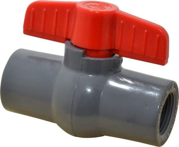 Legend Valve - 3/4" Pipe, Full Port, PVC Miniature Ball Valve - Inline - One Way Flow, FNPT x FNPT Ends, Tee Handle, 150 WOG - Top Tool & Supply