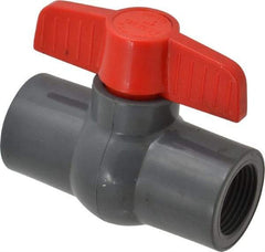 Legend Valve - 1" Pipe, Full Port, PVC Miniature Ball Valve - Inline - One Way Flow, FNPT x FNPT Ends, Tee Handle, 150 WOG - Top Tool & Supply