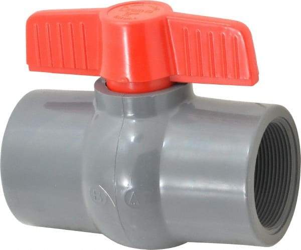 Legend Valve - 2" Pipe, Full Port, PVC Miniature Ball Valve - Inline - One Way Flow, FNPT x FNPT Ends, Tee Handle, 150 WOG - Top Tool & Supply