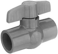 Legend Valve - 1/2" Pipe, Full Port, PVC Miniature Ball Valve - Inline - One Way Flow, Solvent x Solvent Ends, Tee Handle, 150 WOG - Top Tool & Supply