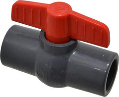 Legend Valve - 3/4" Pipe, Full Port, PVC Miniature Ball Valve - Inline - One Way Flow, Solvent x Solvent Ends, Tee Handle, 150 WOG - Top Tool & Supply