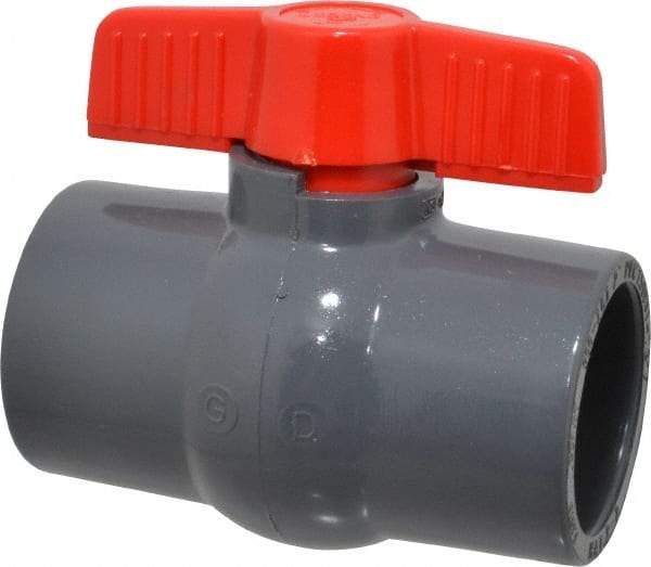 Legend Valve - 2" Pipe, Full Port, PVC Miniature Ball Valve - Inline - One Way Flow, Solvent x Solvent Ends, Tee Handle, 150 WOG - Top Tool & Supply