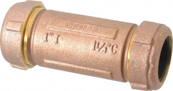 Legend Valve - 1" Pipe, 1-1/4" Copper Tube, Brass Compression Pipe Coupling - 125 psi WOG Rating - Top Tool & Supply