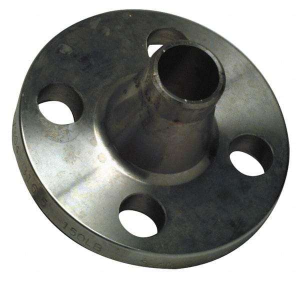 Merit Brass - 12" Pipe, 19" OD, Stainless Steel, Weld Neck Pipe Flange - 15-1/2" Across Bolt Hole Centers, 7/8" Bolt Hole, 150 psi, Grade 304 - Top Tool & Supply