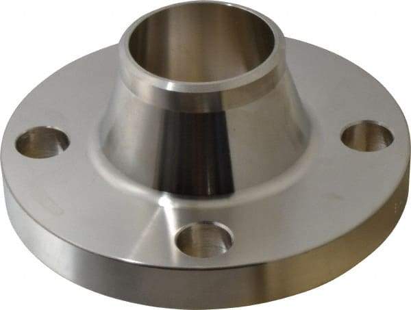 Merit Brass - 2" Pipe, 6" OD, Stainless Steel, Weld Neck Pipe Flange - 4-3/4" Across Bolt Hole Centers, 3/4" Bolt Hole, 150 psi, Grades 316 & 316L - Top Tool & Supply