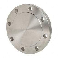 Merit Brass - 4" Pipe, 9" OD, Stainless Steel, Blind Pipe Flange - 7-1/2" Across Bolt Hole Centers, 3/4" Bolt Hole, 150 psi, Grades 316 & 316L - Top Tool & Supply