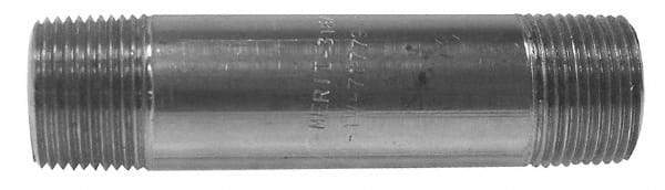 Merit Brass - Schedule 80, 1" Pipe x 12" Long, Grade 316/316L Stainless Steel Pipe Nipple - Seamless & Threaded - Top Tool & Supply