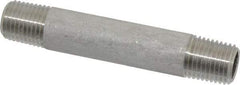 Merit Brass - Schedule 40, 1/4" Pipe x 3" Long, Grade 304/304L Stainless Steel Pipe Nipple - Welded & Threaded - Top Tool & Supply