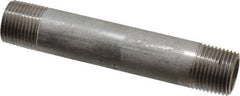 Merit Brass - Schedule 40, 3/8" Pipe x 3-1/2" Long, Grade 304/304L Stainless Steel Pipe Nipple - Welded & Threaded - Top Tool & Supply