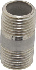 Merit Brass - Schedule 40, 1/2" Pipe x 1-1/2" Long, Grade 304/304L Stainless Steel Pipe Nipple - Welded & Threaded - Top Tool & Supply