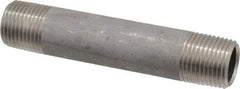 Merit Brass - Schedule 40, 1/2" Pipe x 4" Long, Grade 304/304L Stainless Steel Pipe Nipple - Welded & Threaded - Top Tool & Supply