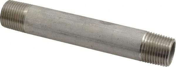 Merit Brass - Schedule 40, 1/2" Pipe x 5" Long, Grade 304/304L Stainless Steel Pipe Nipple - Welded & Threaded - Top Tool & Supply