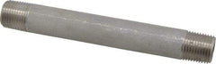 Merit Brass - Schedule 40, 1/2" Pipe x 6" Long, Grade 304/304L Stainless Steel Pipe Nipple - Welded & Threaded - Top Tool & Supply