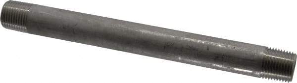 Merit Brass - Schedule 40, 1/2" Pipe x 8" Long, Grade 304/304L Stainless Steel Pipe Nipple - Welded & Threaded - Top Tool & Supply