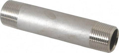 Merit Brass - Schedule 40, 3/4" Pipe x 4-1/2" Long, Grade 304/304L Stainless Steel Pipe Nipple - Welded & Threaded - Top Tool & Supply