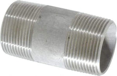 Merit Brass - Schedule 40, 1-1/4" Pipe x 3" Long, Grade 304/304L Stainless Steel Pipe Nipple - Welded & Threaded - Top Tool & Supply