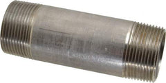 Merit Brass - Schedule 40, 1-1/4" Pipe x 4-1/2" Long, Grade 304/304L Stainless Steel Pipe Nipple - Welded & Threaded - Top Tool & Supply